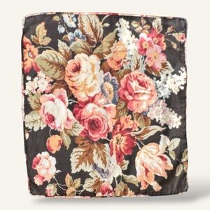 Linen Cotton Floral Pillow Cover Vintage Cottagecore Roses 21x23